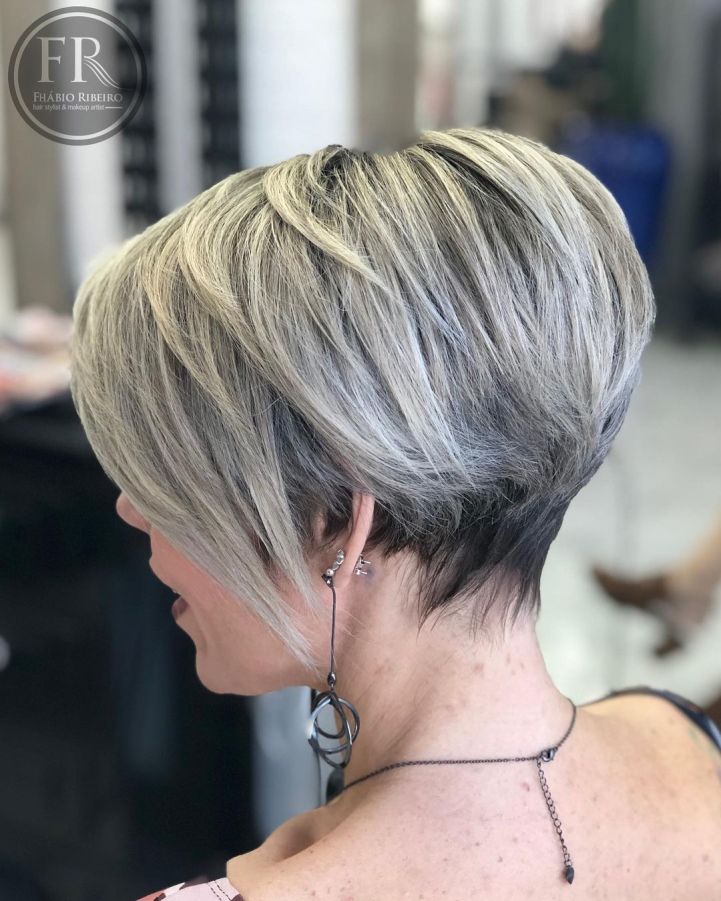 Trendy Long Pixie with Blonde Balayage